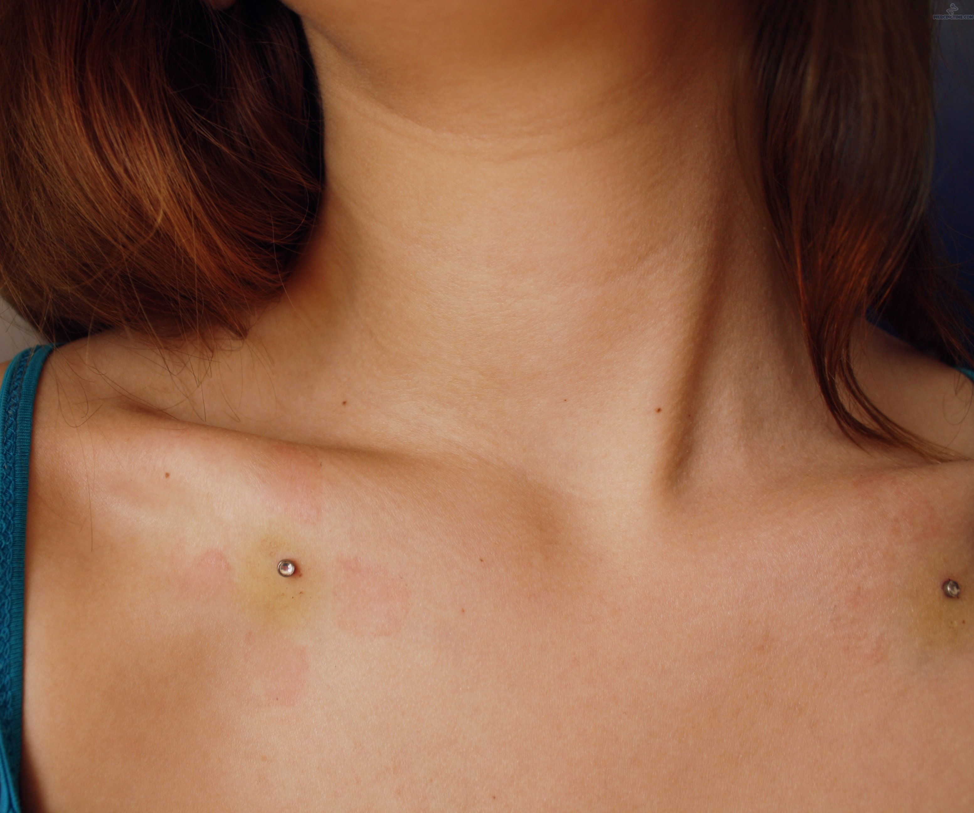 Awesome Silver Anchors Clavicle Piercing Image