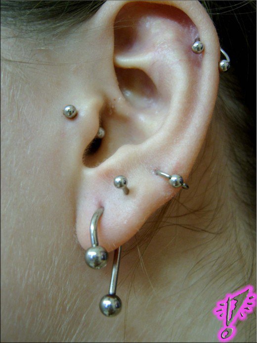 Awesome Silver Stud Tragus Piercing