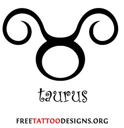 Awesome Taurus Zodiac Sign Tattoo Design