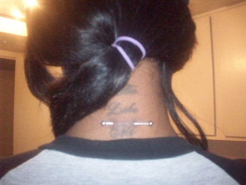 Barbell Back Neck Piercing Picture