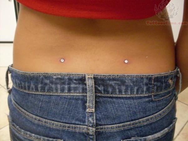 Beautiful Back Dimple Piercing For Girls