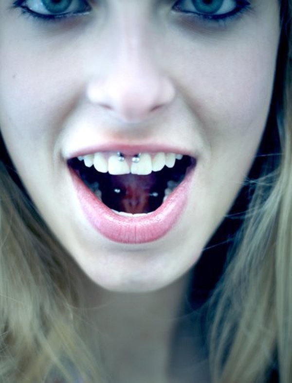 Beautiful Girl With Smiley And Webbing Piercing