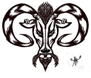 Best Black Aries Zodiac Sign Tattoo Design
