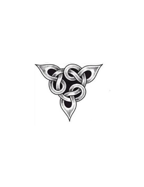 Black And Grey Upside Down Celtic Triangle Tattoo Design