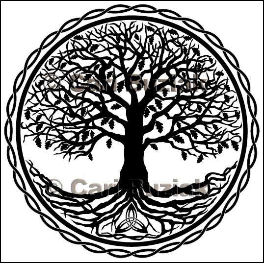 Black Celtic Tree Of Life Tattoo Design