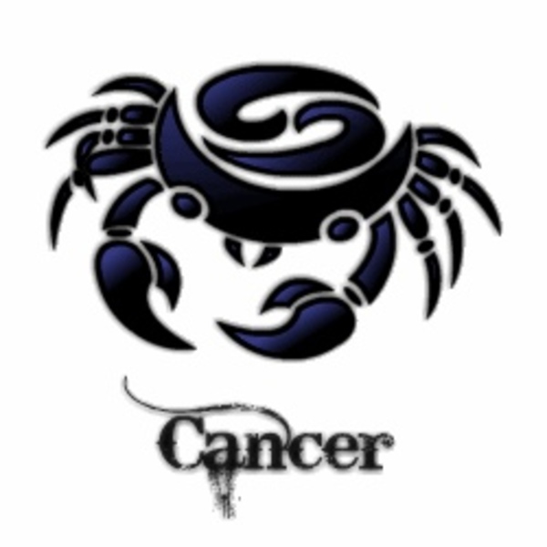 Black Cool Cancer Zodiac Sign Tattoo Design