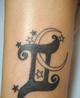 Black Gemini Zodiac Sign With Half Moon And Stars Tattoo Design For Sleeve
