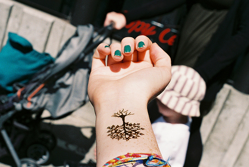 Black Henna Tree Of Life Tattoo On Girl Right Wrist By Calimyrna Moon