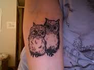Black Ink Owl Family Tattoo On Right Forearm