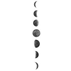 Black Ink Phases Of The Moon Tattoo Design