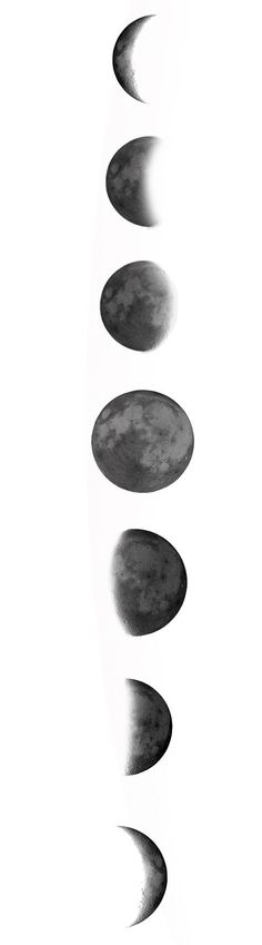 Black Ink Small Phases Of The Moon Tattoo Design By ElvenChronicle