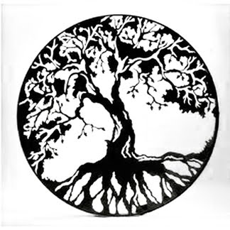 Black Ink Tree Of Life Tattoo Stencil