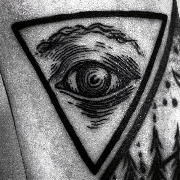 Black Triangle Eye Tattoo Design