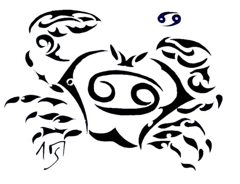 Black Tribal Cancer Zodiac Sign Tattoo Stencil By Sakashima