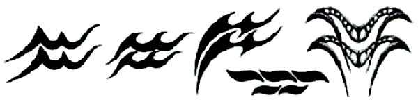 Black Tribal Four Aquarius Zodiac Sign Tattoo Design