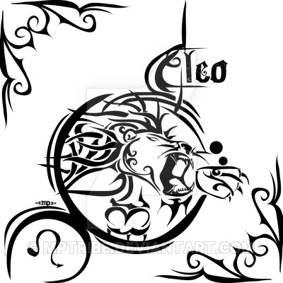 Black Tribal Leo Zodiac Sign Tattoo Stencil By MPtribe