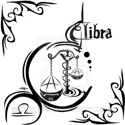 Black Tribal Libra Zodiac Sign Tattoo Design By MPtribe