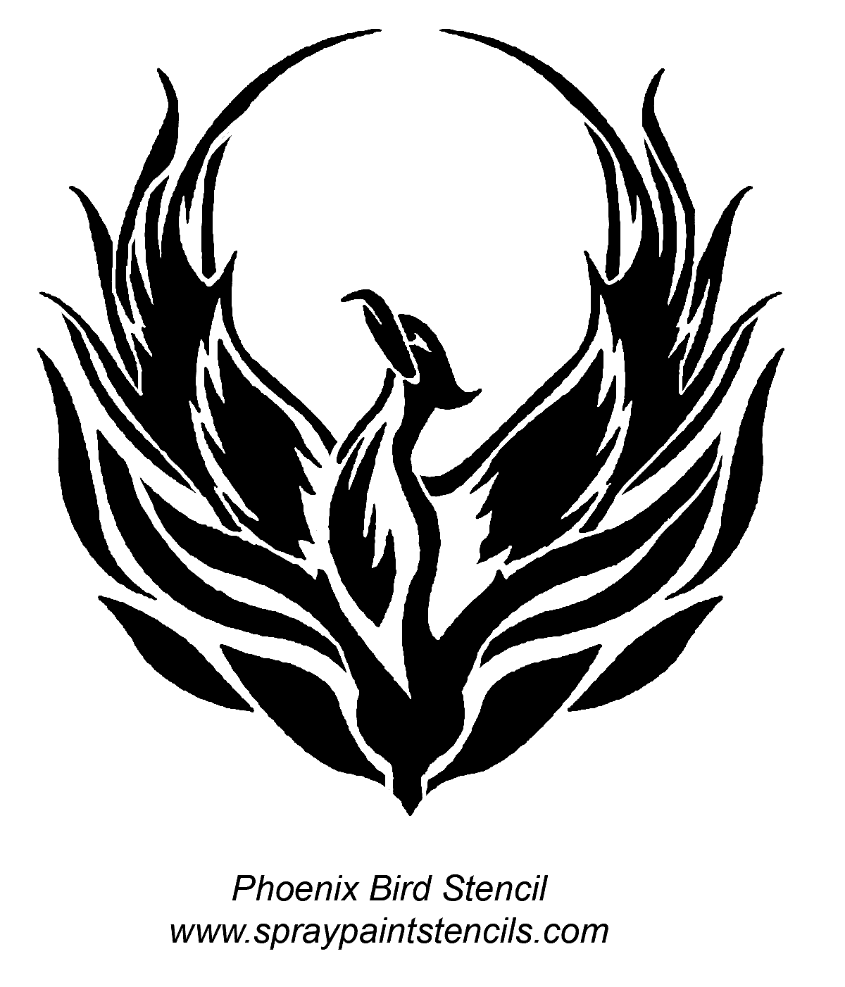Black Tribal Phoenix Bird Symbol Tattoo Design