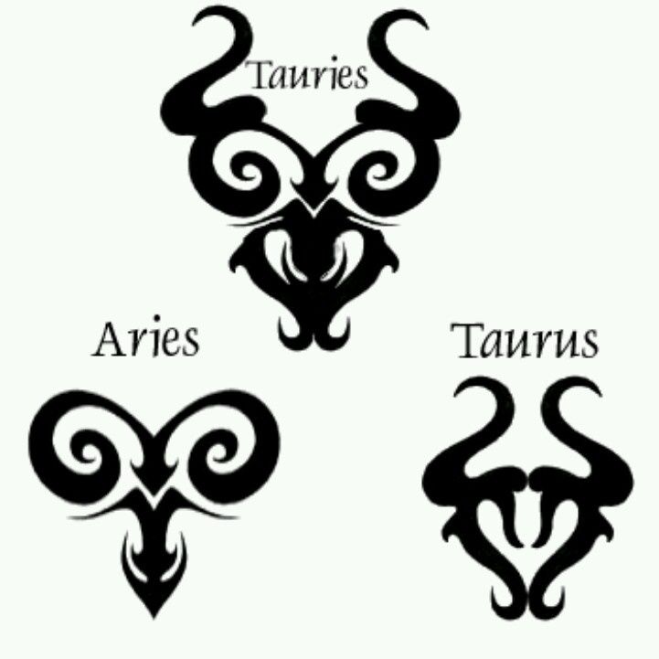 Black Tribal Three Taurus Zodiac Sign Tattoo Design