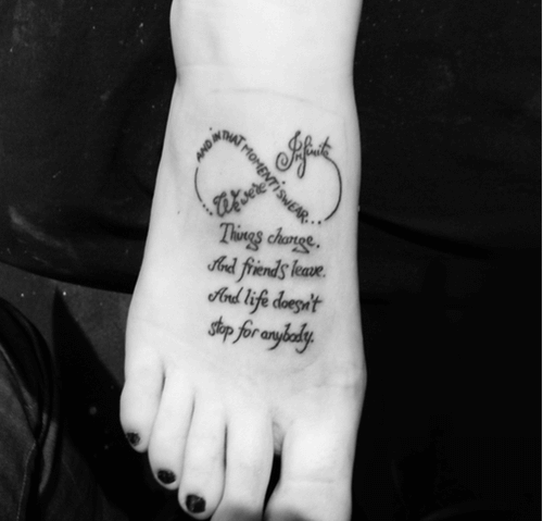 Change Foot Quote Tattoo