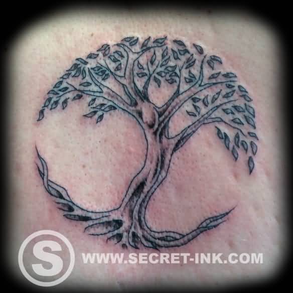 Classic Black And Grey Tree Of Life Tattoo Design