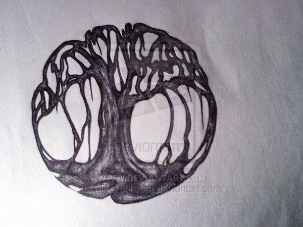 Classic Black Ink Small Tree Of Life Tattoo Design By MintyShroom