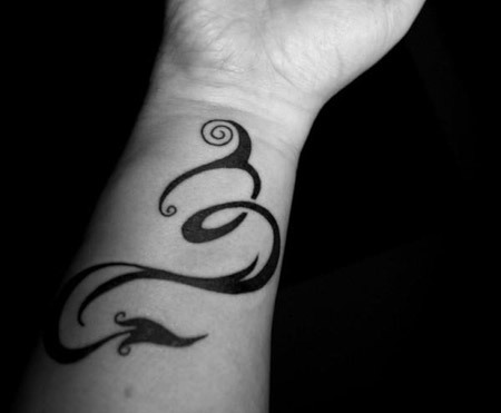 Classic Black Scorpio Zodiac Sign Tattoo On Wrist