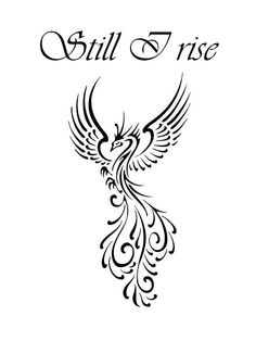 Classic Black Tribal Phoenix Tattoo Design
