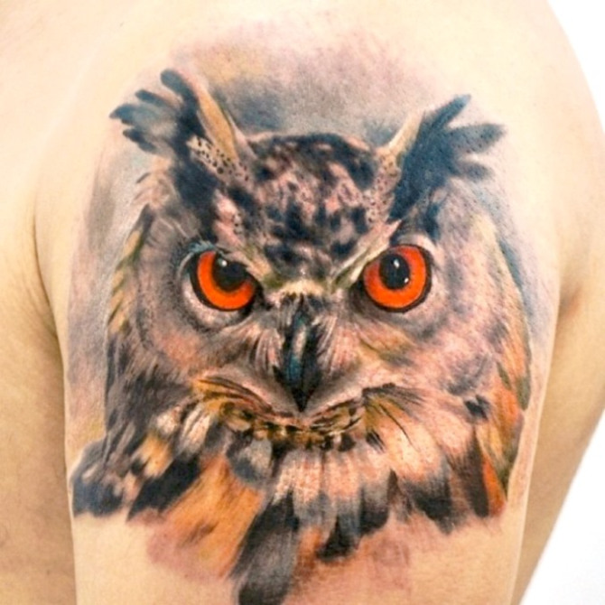 Terkeren 18 Desain  Tato  Owl Di  Dada 