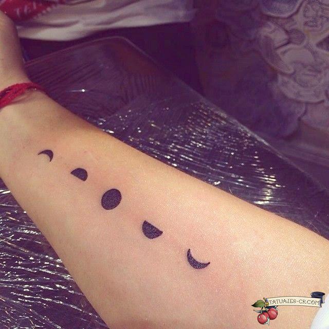 Classic Silhouette Phases Of The Moon Tattoo On Right Forearm