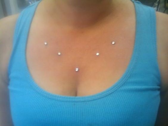 Clavicle Piercing With Dermals