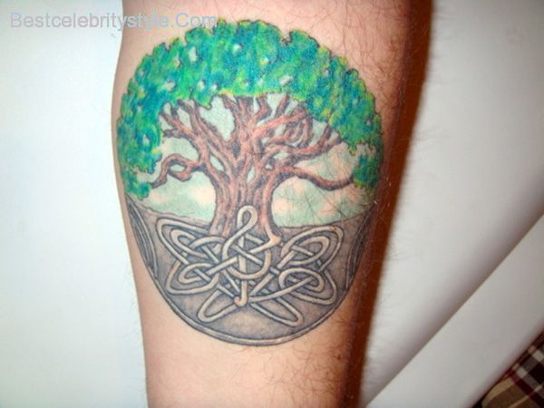 Colorful Celtic Tree Of Life Tattoo Design For Forearm