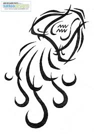 Cool Aquarius Zodiac Sign Tattoo Stencil