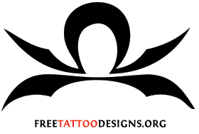 Cool Black Libra Zodiac Sign Tattoo Stencil