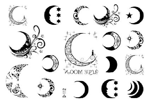 Cool Black Phases Of The Moon Tattoo Designs For Foot