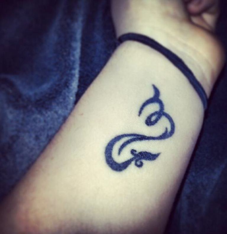 Cool Black Scorpio Zodiac Sign Tattoo On Left Wrist