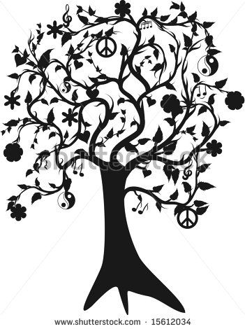 Cool Black Tree Of Life Tattoo Design