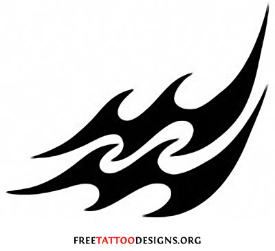 Cool Black Tribal Aquarius Zodiac Sign Tattoo Design