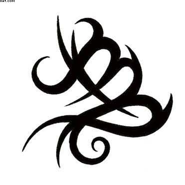 Cool Black Tribal Virgo Zodiac Sign Tattoo Stencil