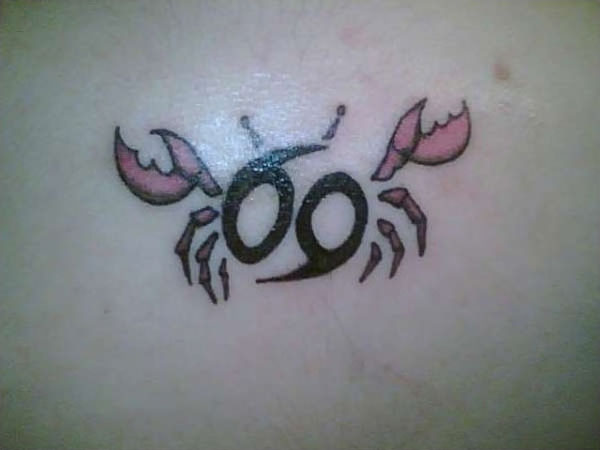 Cool Cancer Zodiac Sign Tattoo Design