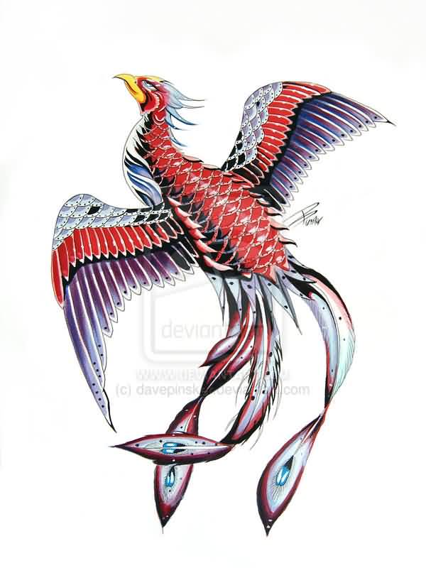Cool Japanese Phoenix Tattoo Design
