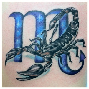 Cool Scorpio Zodiac Sign Tattoo Design