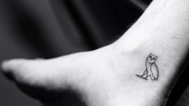 Cool Small Owl Tattoo On Right Ankle
