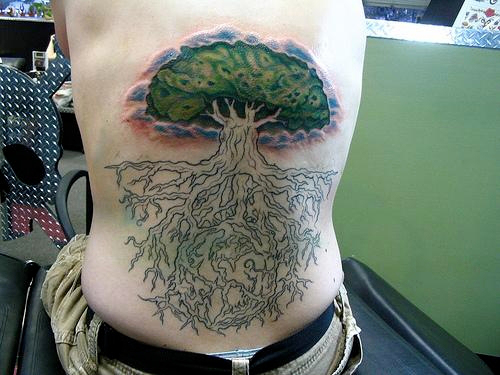 Cool Tree Of Life Tattoo On Left Side Rib
