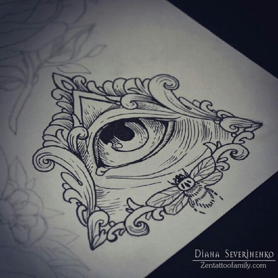 Cool Triangle Eye Tattoo Design By Chemicalkilljxy