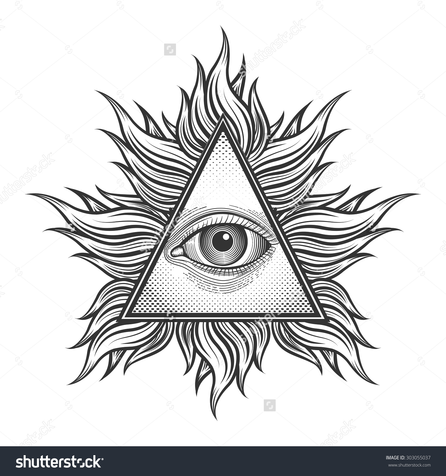 Cool Triangle Eye Tattoo Design