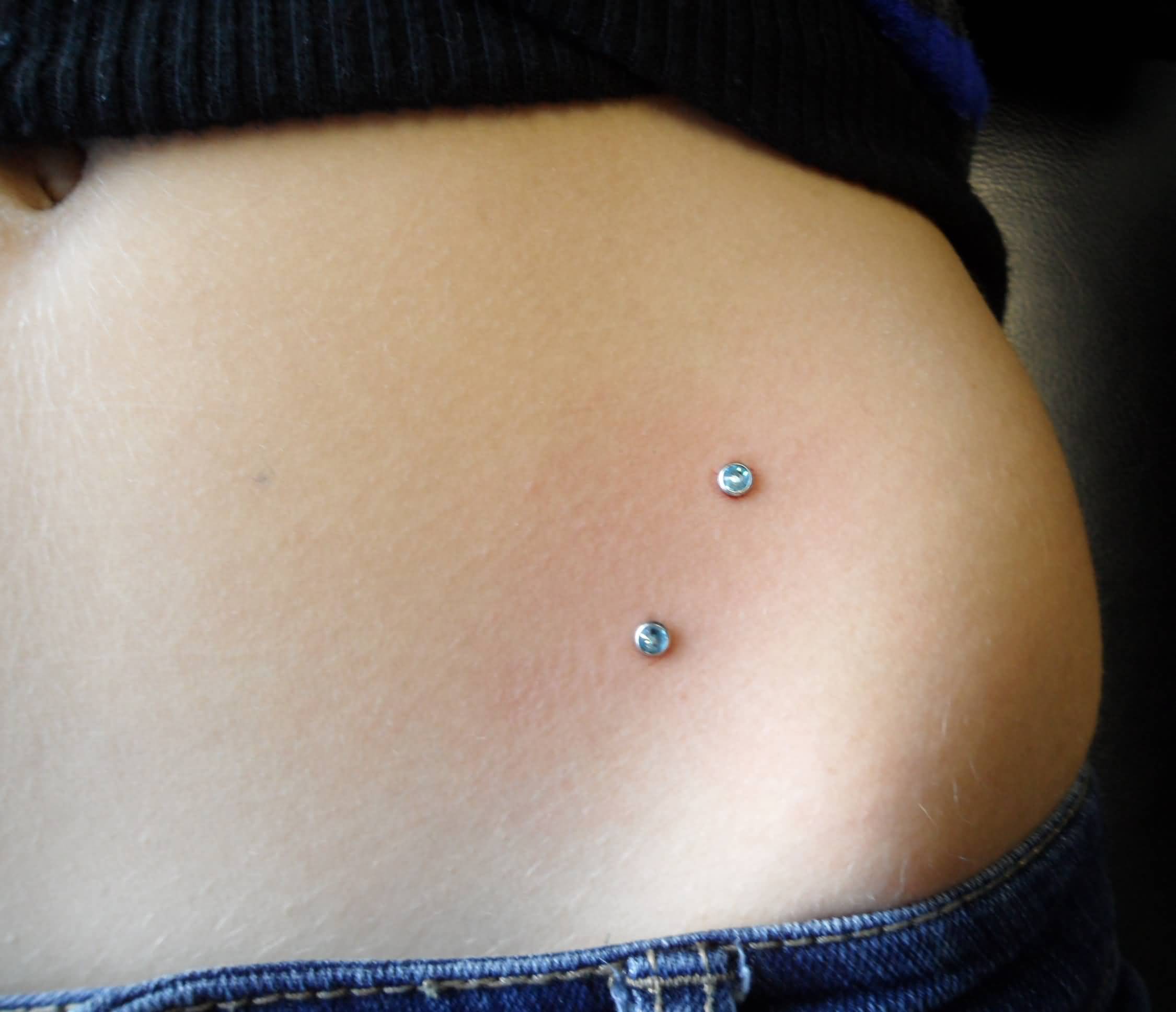Cute Microdermal Hip Piercing For Young Girls