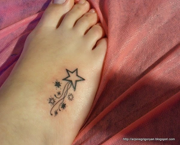 Cute Stars Foot Tattoo Image