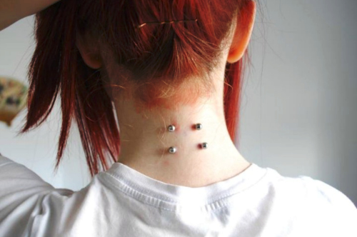 Double Surface Back Neck Piercings
