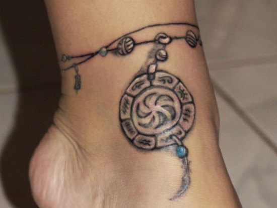 Dreamcatcher Ankle Tattoo For Girls